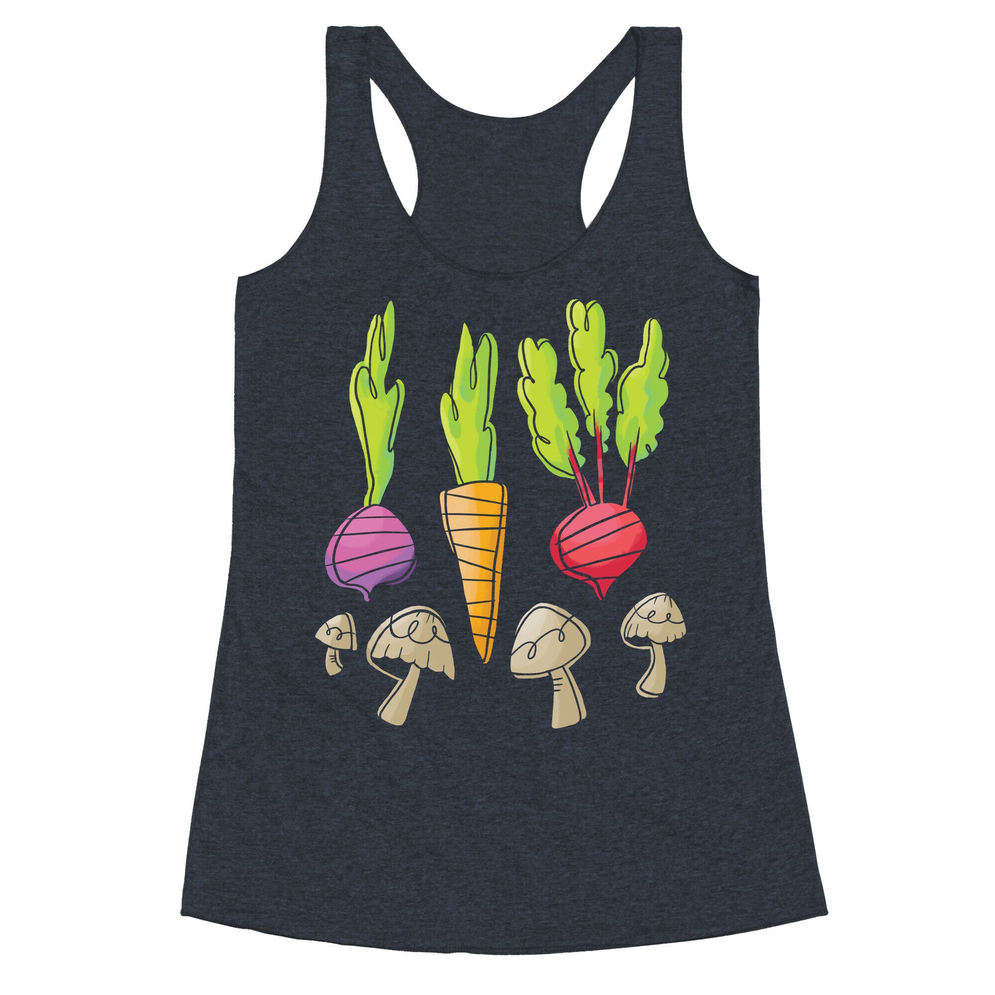 Retro Vegetable Pattern Racerback Tank